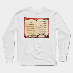 Book Watercolor Seamless Pattern Long Sleeve T-Shirt